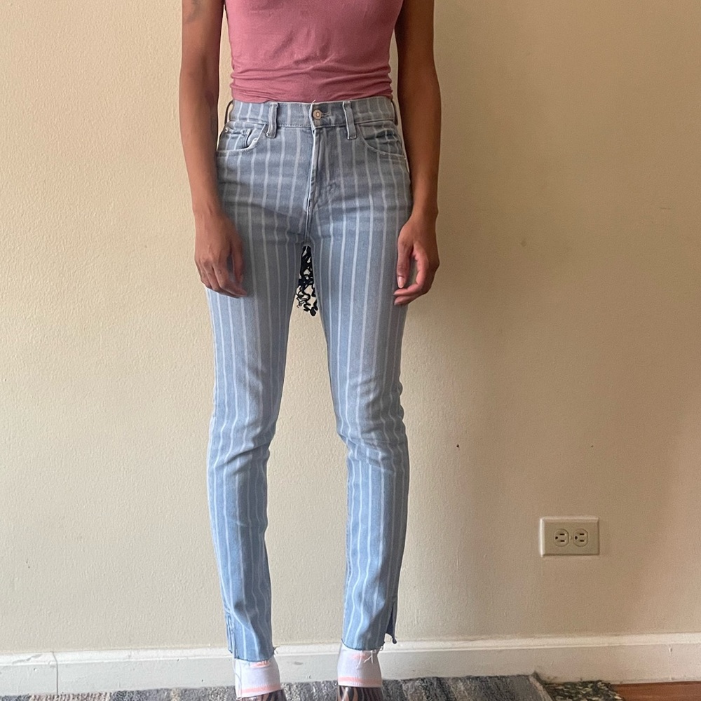 Denim striped jeans